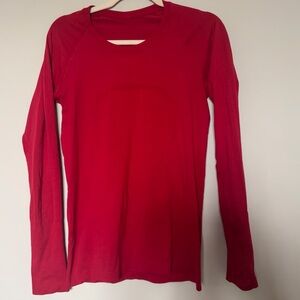 Lululemon Athletica Vibrant Red Long Sleeve Top